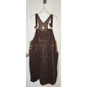 Vtg Hunter’s Run Brown Corduroy Overall Jumper Dress Size B2 (XXL / 2X)